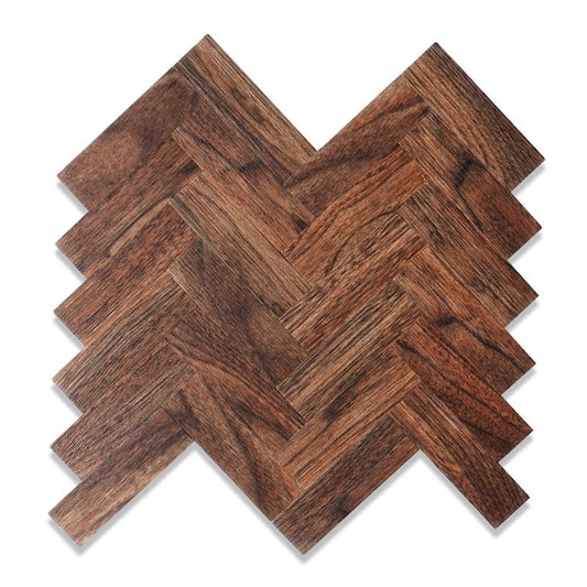 Herringbone Maple Brown 12 in. x 12 in. PVC Peel and Stick Backsplash Wall Tile (10 sq.ft./10-Sheets)